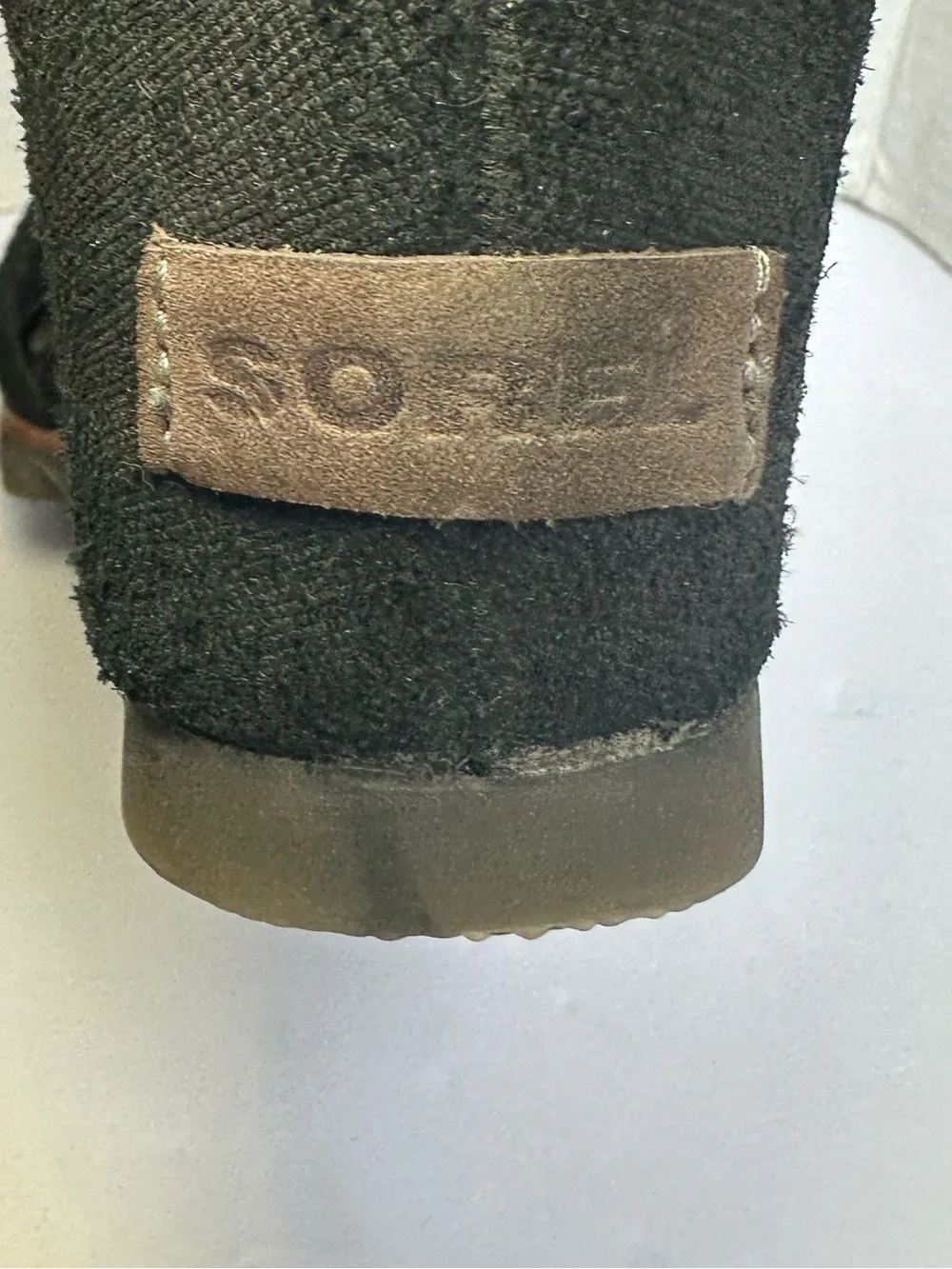 Sorel Women’s Joanie II Black Leather Suede Wedge Ankle Strap Sandals- Size 12